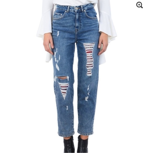 Gigi Hadid x Tommy Hilfiger high waisted destroyed lexia jeans size 26x30 new - Picture 2 of 8